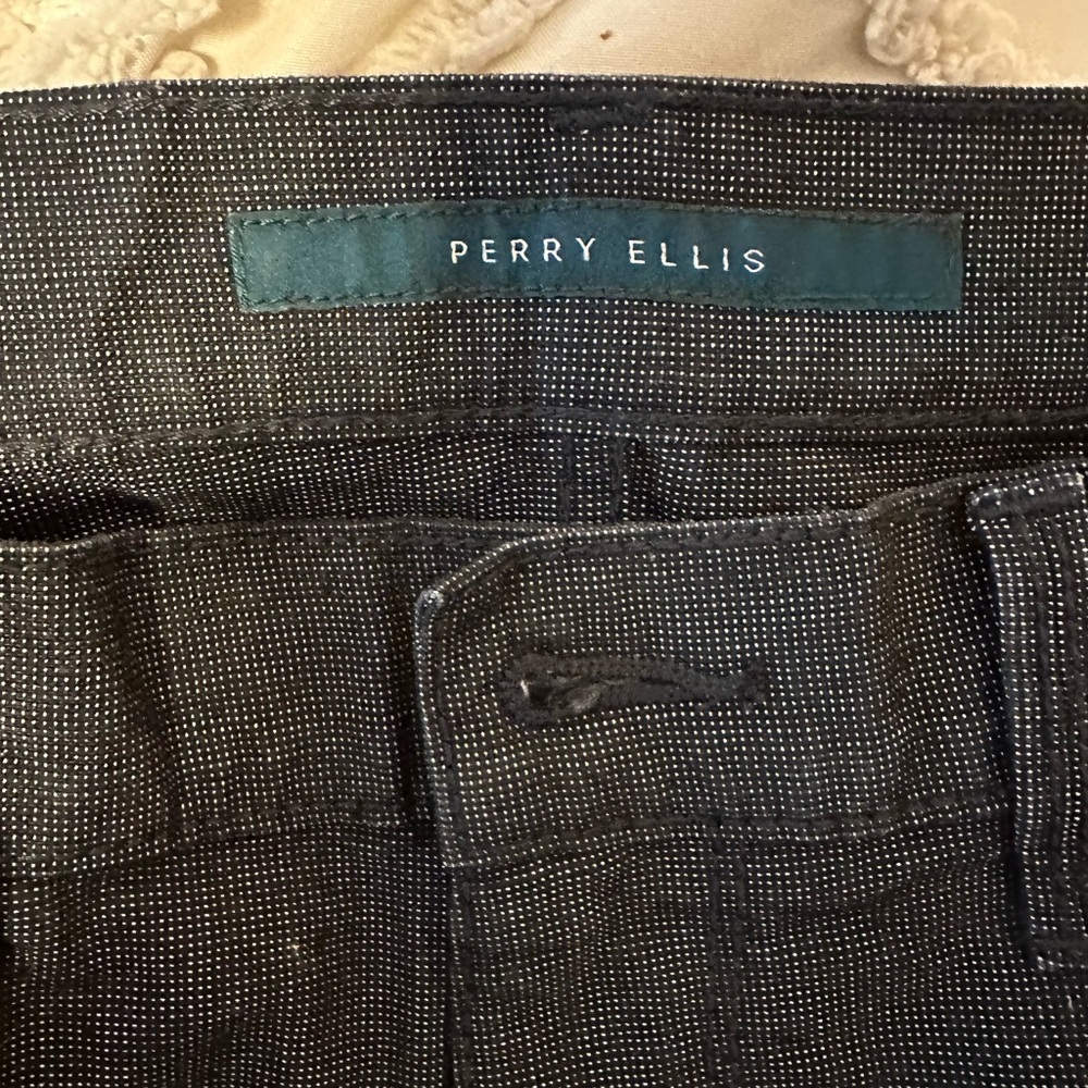 Perry Ellis Blue and White Dotted Pants 36/30